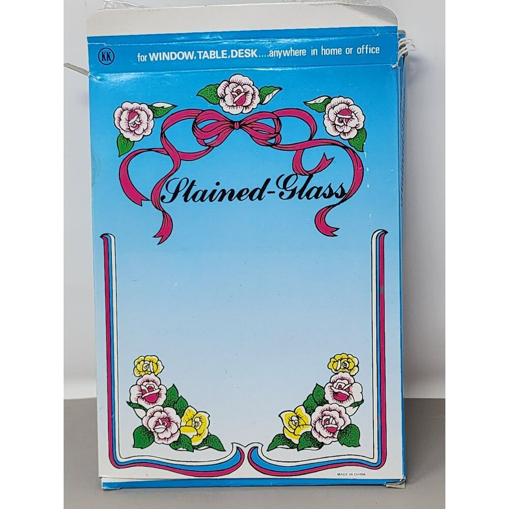 Lot of2 KK Standing Stained Glass Light Catcher Plaque Christmas‎ Theme